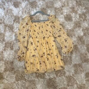 Wilfred Yellow Floral Smocked Dress